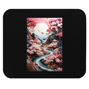 Discover Mosaic Zen Garden River - Cherry Blossom Mouse Pads