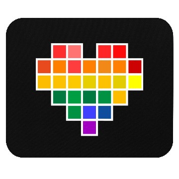 Discover Rainbow Pixel heart Mouse Pads