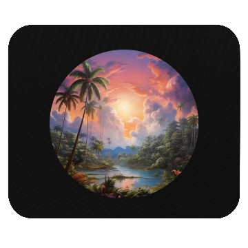 Discover Paradise Scene - Magic Realism Mouse Pads