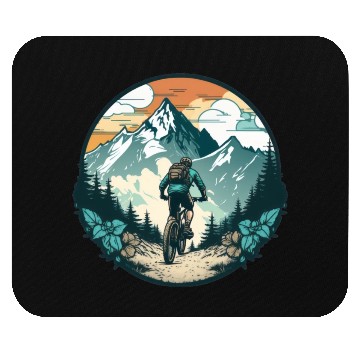 Discover Biker in the mountains Mouse Pads