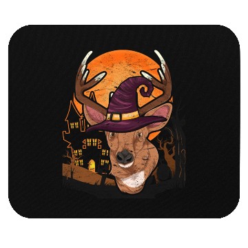 Discover Witch hat forest animal gift Halloween deer Mouse Pads