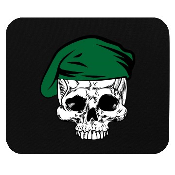 Discover Skeleton skull green beret Mouse Pads