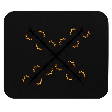 Discover Electric fence barbed wire cross Mouse Pads