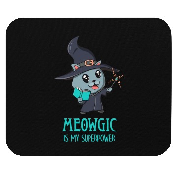 Discover Cute Cat Magic Wizard Kitty Funny Gamer Mouse Pads