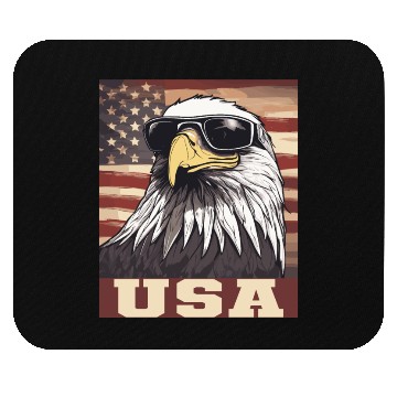 Discover gift idea bald eagle american flag Mouse Pads