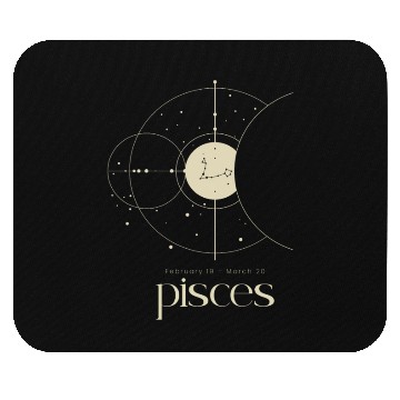 Discover Minimalist Pisces Zodiac Astrology Moon Stars Mouse Pads