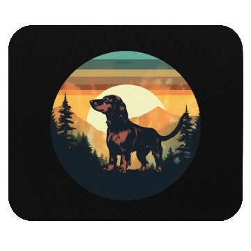 Discover Sunset Serenity: Vintage Dachshund Silhouette Mouse Pads