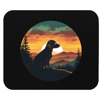 Discover Sunset Serenity: Vintage Dachshund Silhouett Mouse Pads