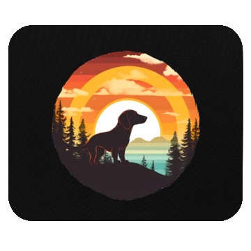 Discover Sunset Serenity: Vintage Dachshund Silhouette Mouse Pads