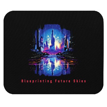 Discover Futuristic Cyberpunk City Skyline Mouse Pads
