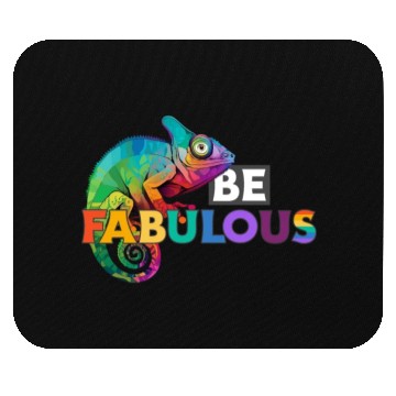 Discover Be fabulous! with rainbow colored chameleon Mouse Pads