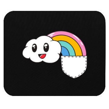 Discover Pocket Rainbow Kawaii Cloud Cute Funny Mouse Pads