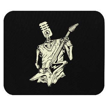 Discover Funny Microphone Skeleton Playing Electric Guitar Mouse Pads