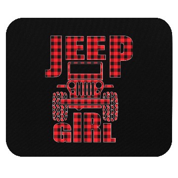 Discover Jeep Girl Jeep Red Plaid Buffalo Jeeps Lover Mouse Pads