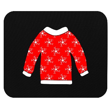 Discover Sweater White Snowflakes Mouse Pads