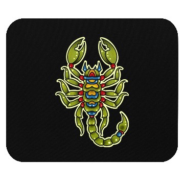 Discover Neotraditional Scorpio In Green Mouse Pads