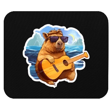 Discover Capybara Playing Guitar Mouse Pads