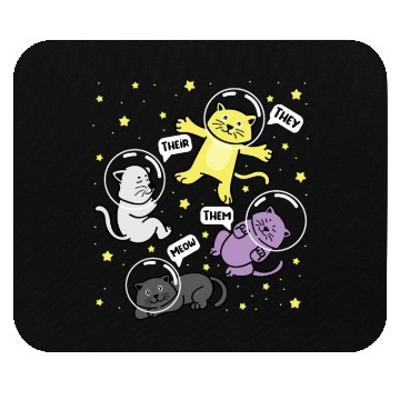 Discover Cat They Them Their Meow Nonbinary Flag Mouse Pads