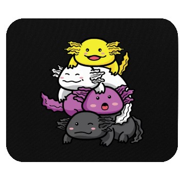 Discover Axolotl Nonbinary Flag Kawaii Mouse Pads