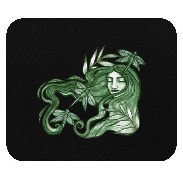 Discover Dragonfly Goddess In Green Mouse Pads
