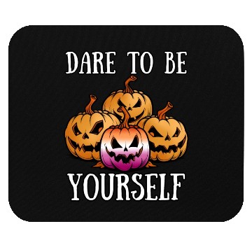 Discover Halloween Pumpkin in Lesbian Flag Colors Mouse Pads
