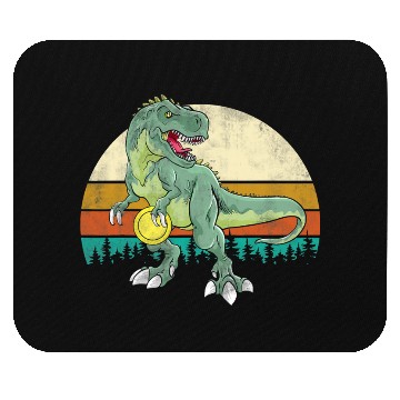 Discover Dinosaur Frolf Player Gift T Rex Golfer Dino Retro Mouse Pads