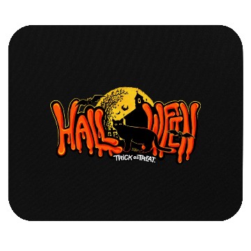 Discover Halloween black cat Mouse Pads