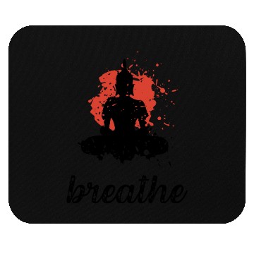 Discover Breathe quote Buddha graphic Mouse Pads
