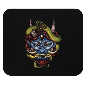 Discover Serpent Blue Oni Demon Mouse Pads