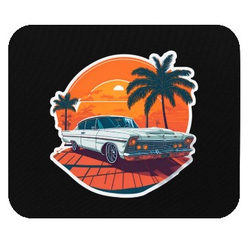 Discover Classic Car Charm: Miami Street Nostalgia Mouse Pads