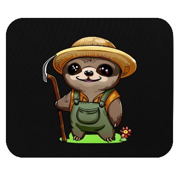 Discover Cozy gardener sloth Mouse Pads