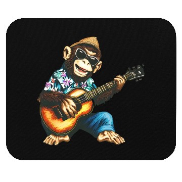 Discover Aloha monkey with guitar Mouse Pads