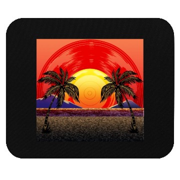 Discover Sunset Vinyl Records Mouse Pads