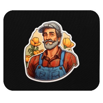 Discover Farmer Old Man Mouse Pads