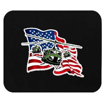 Discover US Army UH 1 With US Flag Mouse Pads