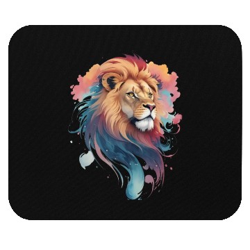 Discover Pastel Majesty: Lion Head in Watercolor Mouse Pads