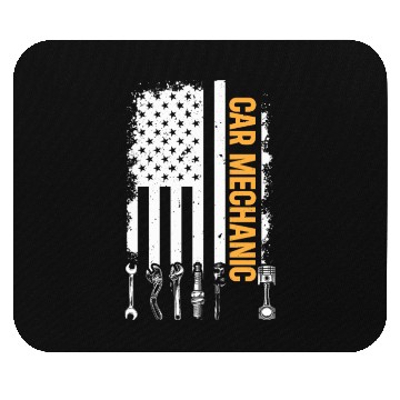 Discover Car Mechanic US Flag Auto Mechanic Mouse Pads
