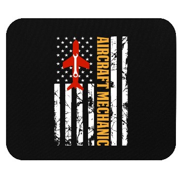 Discover Aircraft Mechanic USA FLAG Mouse Pads