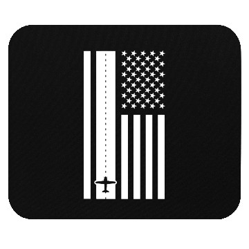 Discover Aircraft Pilot USA Flag Runway Mouse Pads