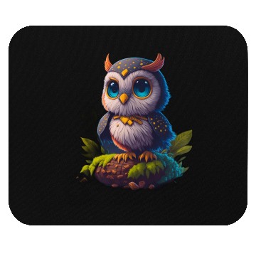 Discover Detailed cute owl design Mouse Pads