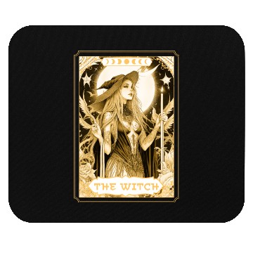 Discover Dark Witch Tarot Card Magic Boho Mystic Celestial Mouse Pads