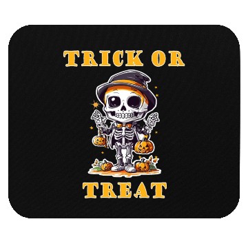 Discover Trick or Treat Cute Skeleton Mouse Pads