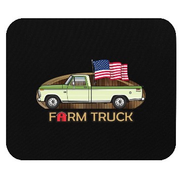 Discover Farm Truck Light Green Mouse Pads