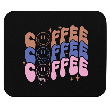 Discover Coffee Melting Face Coffee Lover Typography Mouse Pads