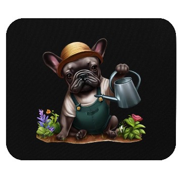 Discover Frenchie Playing in the Garden Mouse Pads