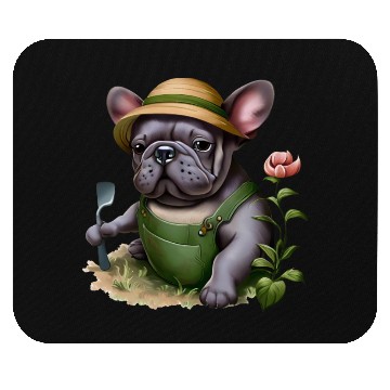 Discover Frenchie in the Flower Garden Mouse Pads