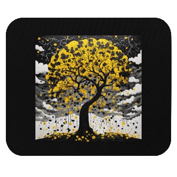 Discover black tree and Wonderful yellow foliage Mouse Pads