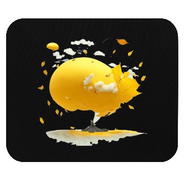 Discover yellow blimp Mouse Pads