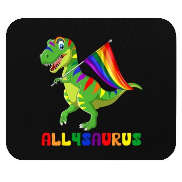 Discover Rainbow Ally Saurus Embracing Diversity Mouse Pads
