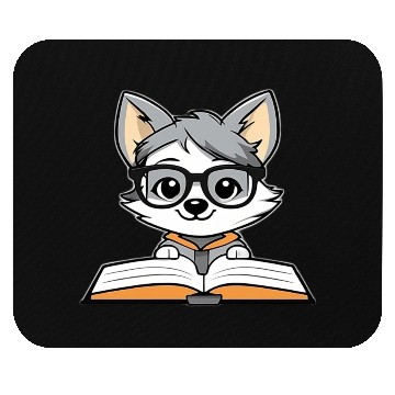 Discover Little Wolf Reading A Book Mouse Pads